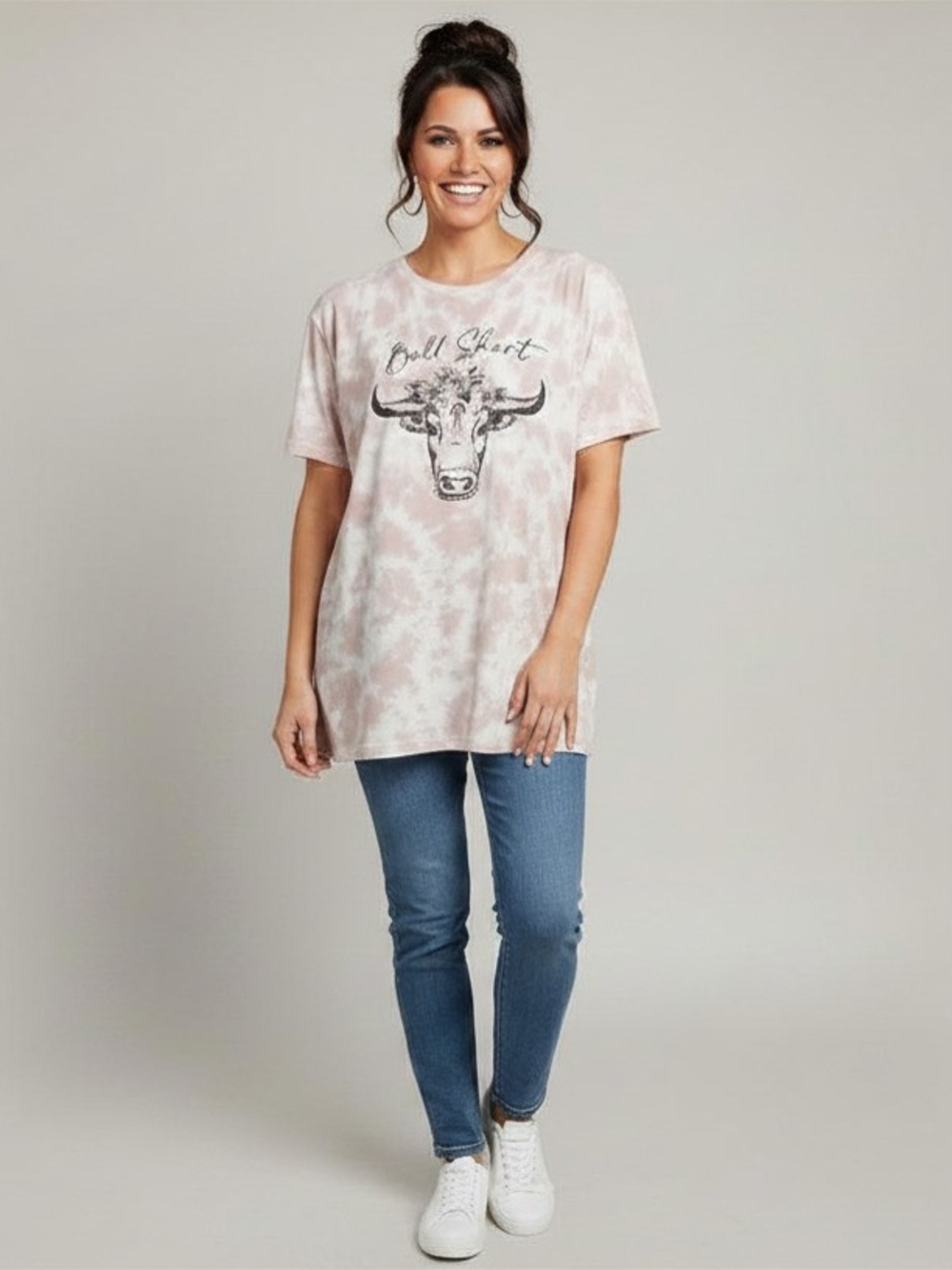 Maurices Pink Tie-Dye Short Sleeve Graphic Tee